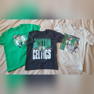 Celtics Kids T-Shirts - Green/Black/Tan Size 7/8